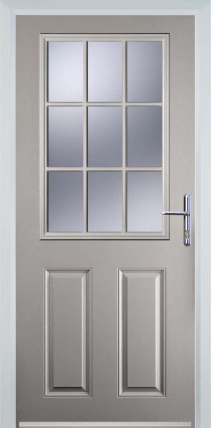Door Stop 2 Panel 1 Grill (K) Traditional Door - Agate Gry