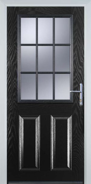 Door Stop 2 Panel 1 Grill (K) Traditional Door - Black