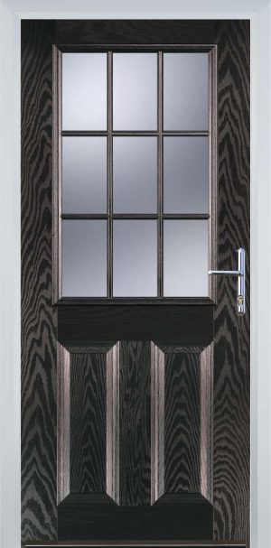 Door Stop 2 Panel 1 Grill (K) Traditional Door - Black Brown