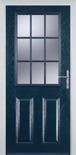 Door Stop 2 Panel 1 Grill (K) Traditional Door - Blue