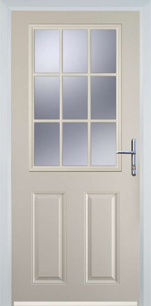 Door Stop 2 Panel 1 Grill (K) Traditional Door - Cream
