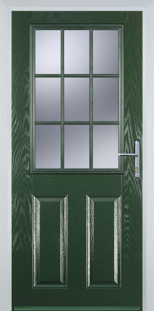 Door Stop 2 Panel 1 Grill (K) Traditional Door - Green