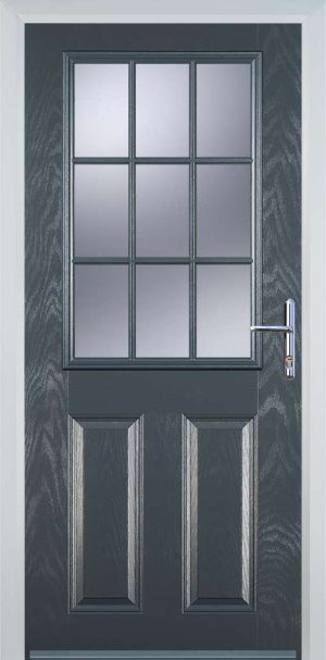 Door Stop 2 Panel 1 Grill (K) Traditional Door - Grey