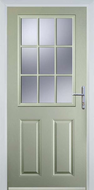 Door Stop 2 Panel 1 Grill (K) Traditional Door - Pebble Grey
