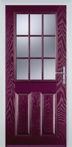 Door Stop 2 Panel 1 Grill (K) Traditional Door - Purple Violet