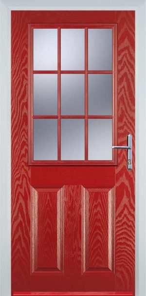 Door Stop 2 Panel 1 Grill (K) Traditional Door - Red