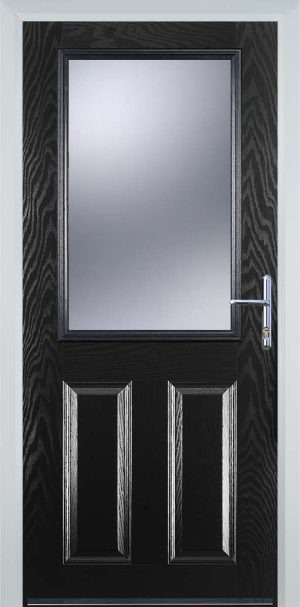 Door Stop 2 Panel 1 Square (F) Traditional Door - Black