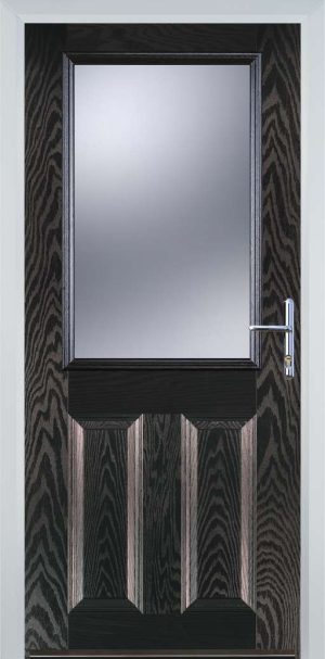 Door Stop 2 Panel 1 Square (F) Traditional Door - Black Brown