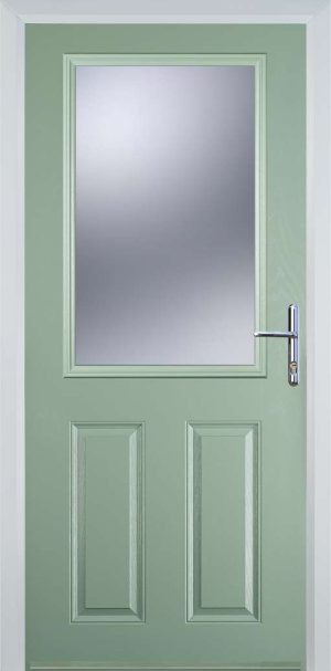 Door Stop 2 Panel 1 Square (F) Traditional Door - Chartwell Green
