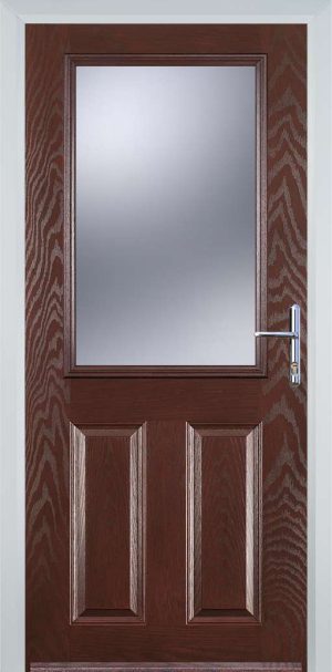 Door Stop 2 Panel 1 Square (F) Traditional Door - Dark Wood