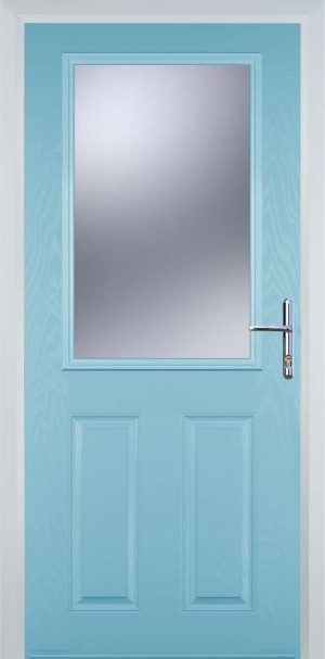 Door Stop 2 Panel 1 Square (F) Traditional Door - Duck Egg blue