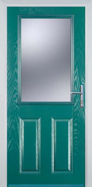 Door Stop 2 Panel 1 Square (F) Traditional Door - Turquoise blue