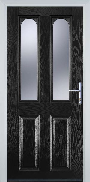 Door Stop 2 Panel 2 Arch (A) Traditional Door - Black