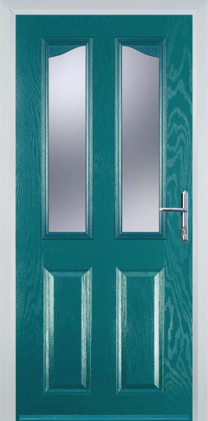 Door Stop 2 Panel 2 Angle (B) Traditional Door - Turquoise blue