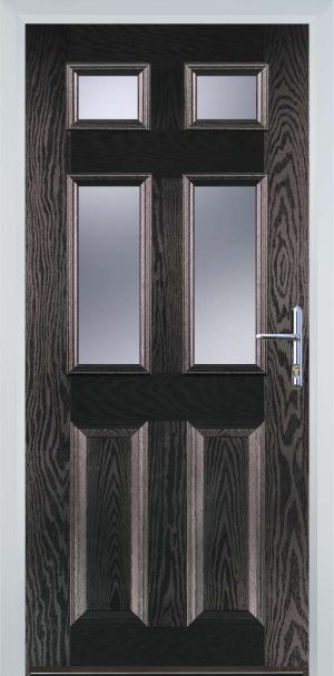 Door Stop 3 panel 1 Square (61) Traditional Door - Black Brown