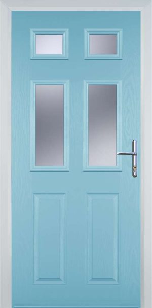 Door Stop 3 panel 1 Square (61) Traditional Door - Duck Egg blue