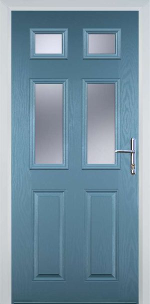 Door Stop 2 Panel 4 Square (T) Traditional Door - Pastle Blue