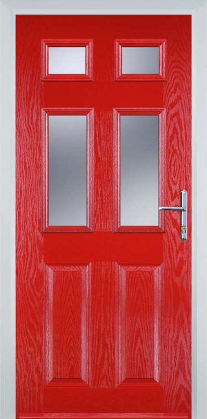 Door Stop 3 panel 1 Square (61) Traditional Door - Poppy Red