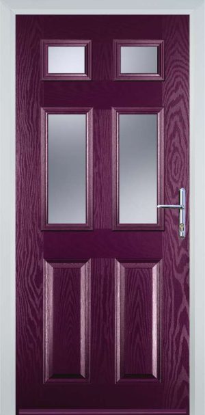 Door Stop 3 panel 1 Square (61) Traditional Door - Purple Violet