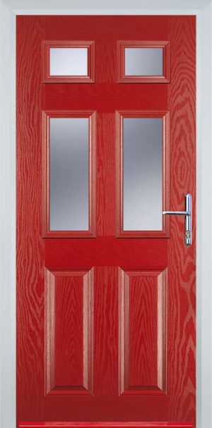 Door Stop 2 Panel 4 Square (T) Traditional Door - Red