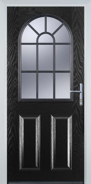 Door Stop 2 Panel Sunburst (L) Traditional Door - Black