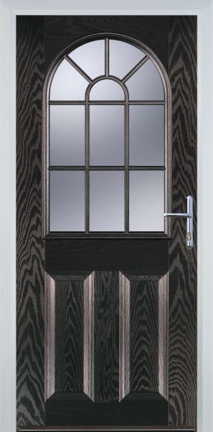 Door Stop 2 Panel Sunburst (L) Traditional Door - Black Brown