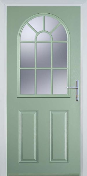 Door Stop 2 Panel Sunburst (L) Traditional Door - Chartwell Green
