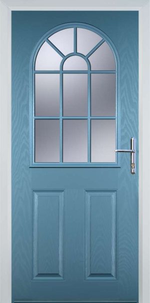 Door Stop 2 Panel Sunburst (L) Traditional Door - Pastle Blue