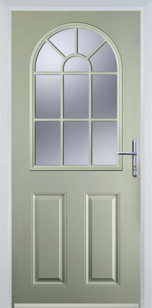 Door Stop 2 Panel Sunburst (L) Traditional Door - Pebble Grey