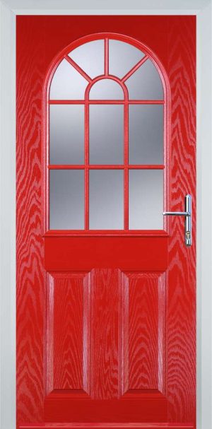 Door Stop 2 Panel Sunburst (L) Traditional Door - Poppy Red