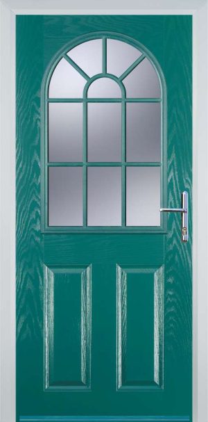 Door Stop 2 Panel Sunburst (L) Traditional Door - Turquoise blue