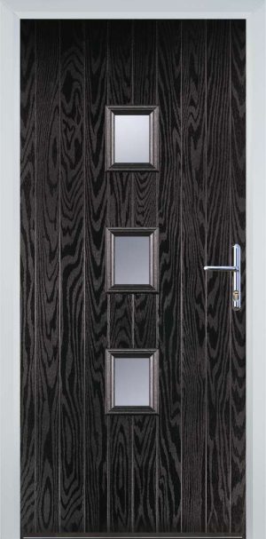 Door Stop 3 Square Mid (Y3) Contemporary - Black Brown