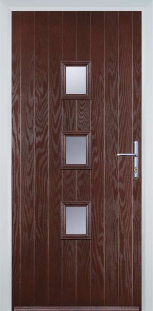 Door Stop 3 Square Mid (Y3) Contemporary - Dark Wood