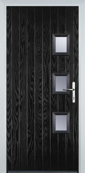 Door Stop 3 Square (Y) Contemporary - Black