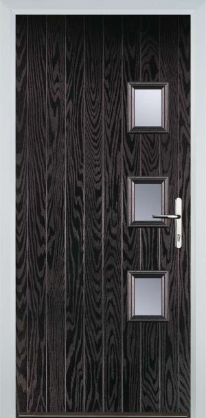 Door Stop 3 Square (Y) Contemporary - Black Brown