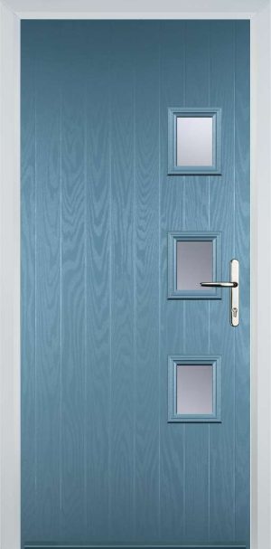 Door Stop 3 Square (Y) Contemporary - Pastle Blue