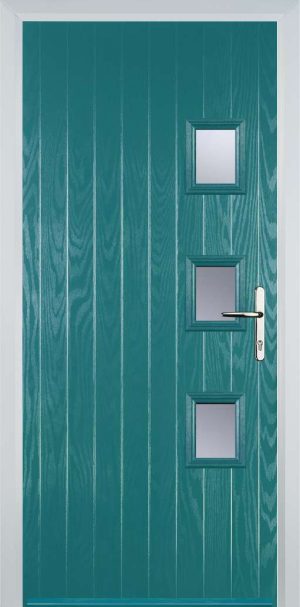 Door Stop 3 Square (Y) Contemporary - Turquoise blue