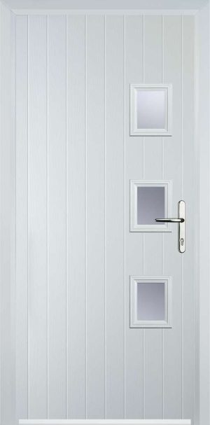 Door Stop 3 Square (Y) Contemporary - White