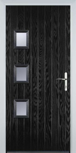 Door Stop 3 Square (YH) Contemporary - Black