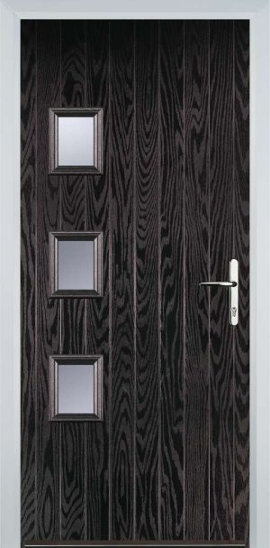 Door Stop 3 Square (YH) Contemporary - Black Brown