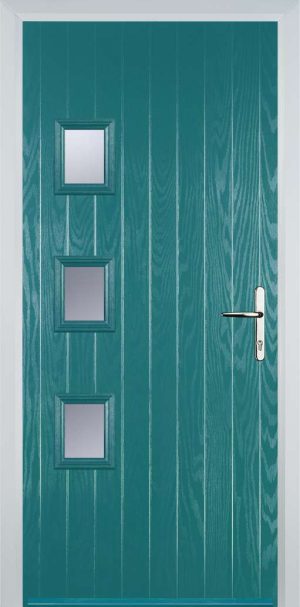Door Stop 3 Square (YH) Contemporary - Turquoise blue