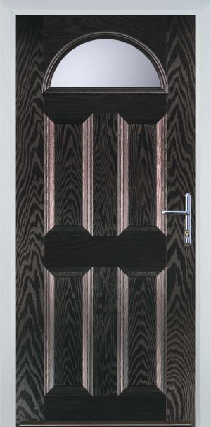 Door Stop 4 Panel 1 Arch (D) Traditional Door - Black Brown