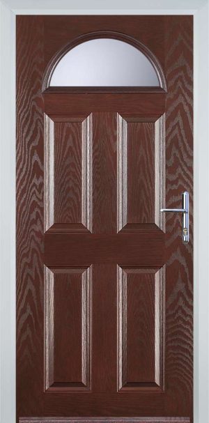 Door Stop 4 Panel 1 Arch (D) Traditional Door - Dark Wood