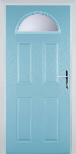 Door Stop 4 Panel 1 Arch (D) Traditional Door - Duck Egg blue