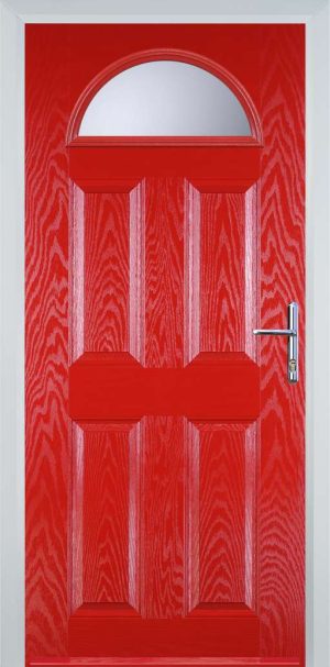 Door Stop 4 Panel 1 Arch (D) Traditional Door - Poppy Red