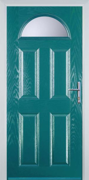 Door Stop 4 Panel 1 Arch (D) Traditional Door - Turquoise blue