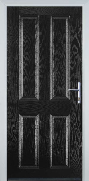 Door Stop 4 Panel (Q) Traditional Door - Black