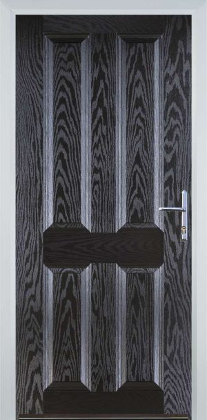 Door Stop 4 Panel (Q) Traditional Door - Black Brown
