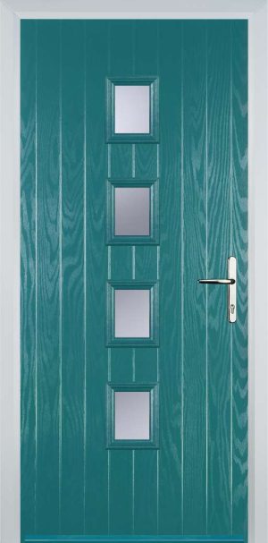 Door Stop 20 Sqaure (W) Contemporary - Turquoise blue