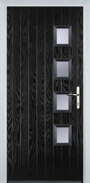 Door Stop 4 Square (W4) Contemporary - Black